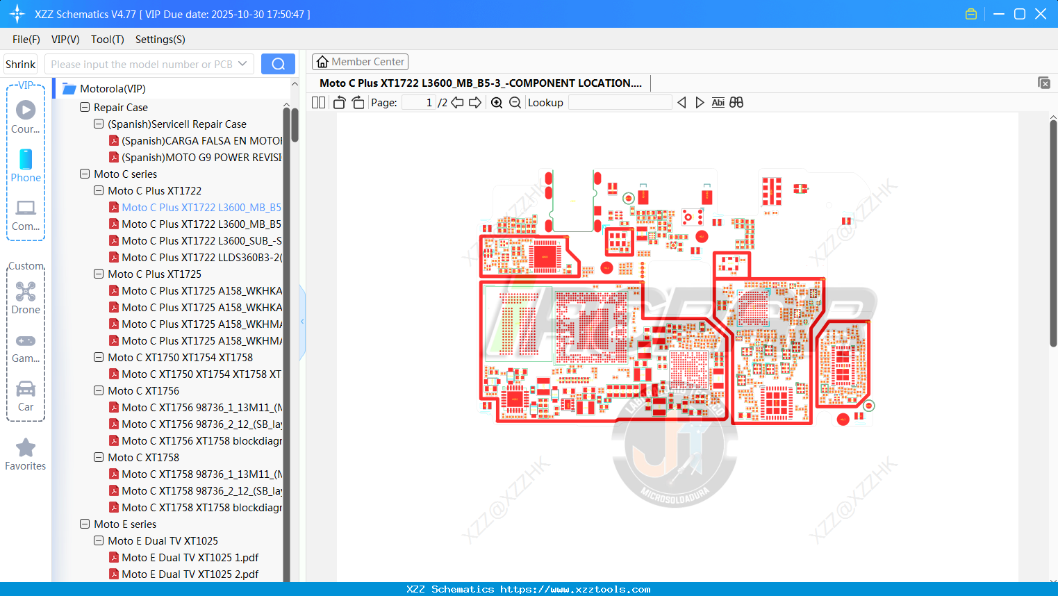 Motorola Moto C Plus XT1722 L3600_MB_B5-3_-COMPONENT LOCATION